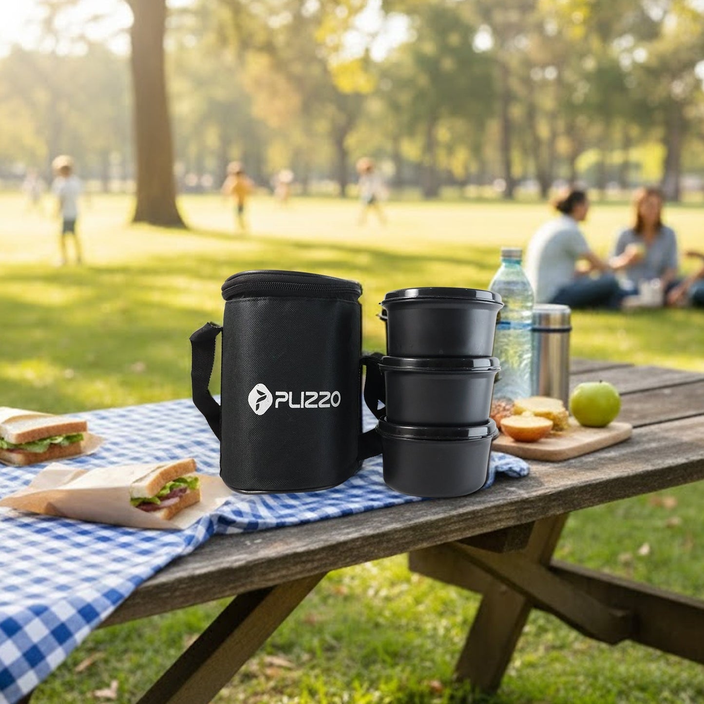 Insulated Stainless Steel Tiffin Lunch Box Set with Carry Bag (1 Set) The Morsignaturekarts