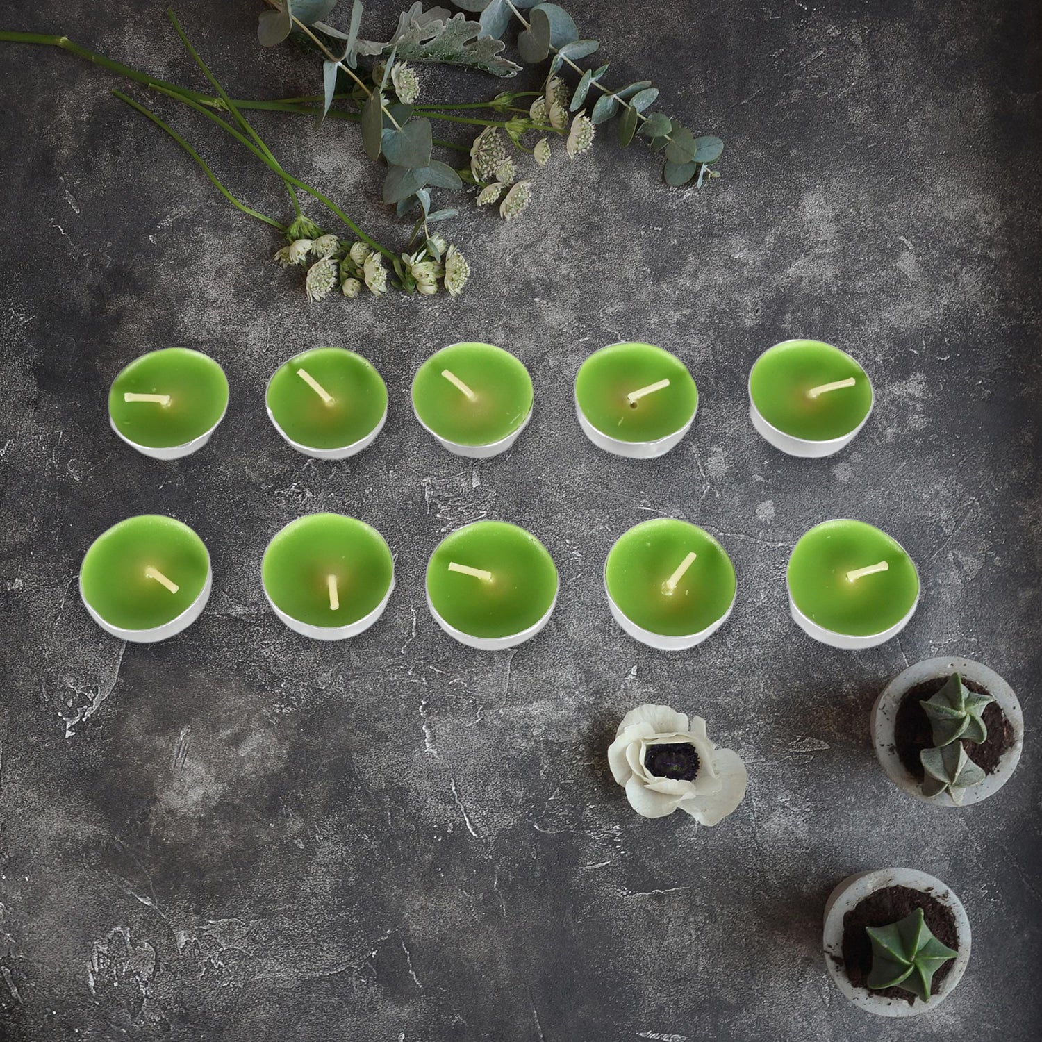 8–9 Hour Unscented Smokeless Candles for Festivals, Parties & Dinners (10 Pc) signaturekarts
