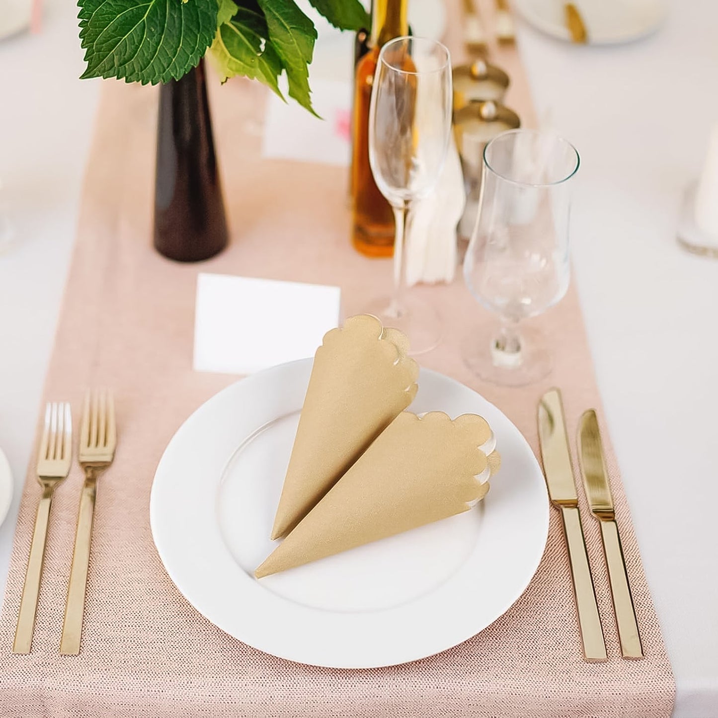 Disposable Scalloped Edge Tissue Napkins Set (120 Pc) Signature Kart