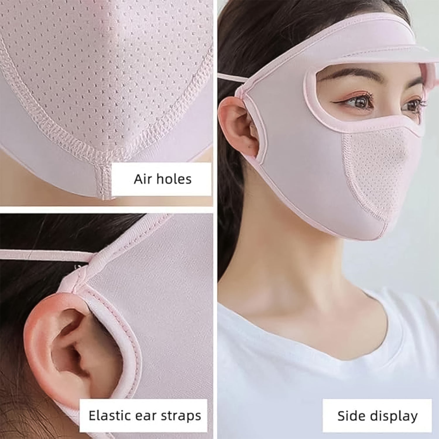 Women’s Full Face UV Protection Cap with Built-in Mask & Wide Brim Visor (1 Pc) Signature Kart
