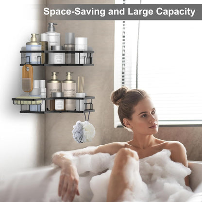 Iron Coating Self-Adhesive Corner Shelf Organizer (2 Pc) Signature kart
