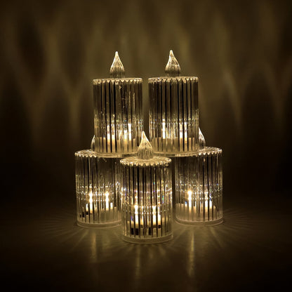 Premium Crystal Effect LED Flameless Candle Lights (5 Pc) signaturekarts