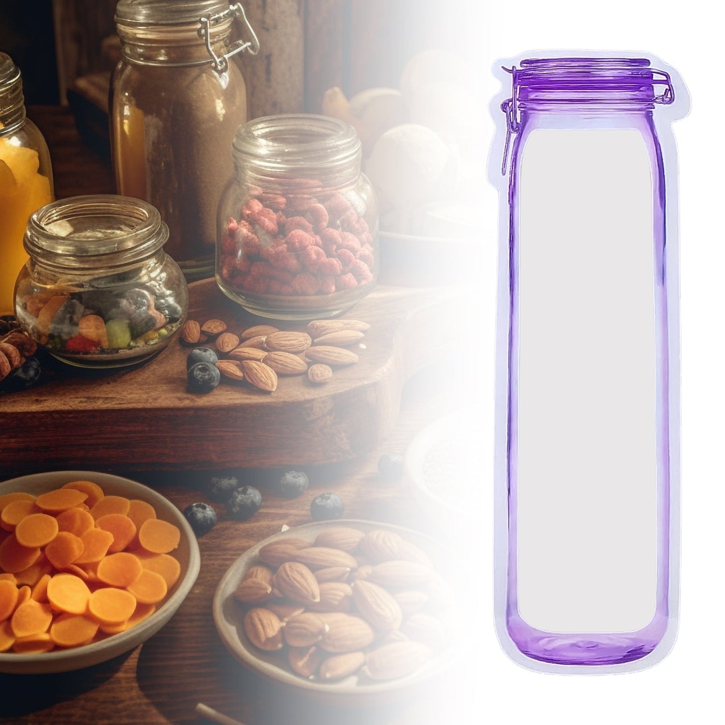 Food Storage Bag Bottles Shape Ziplock Bags Reusable (1 Pc / 500 ML) signaturekarts
