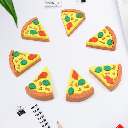 3D Pizza Slices Eraser Set – Fancy & Colorful Stationery for Kids & Gifts (7 slice) signaturekarts