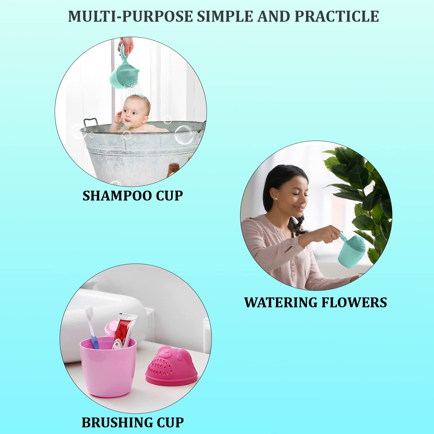 Baby Shampoo Shower Cup – Safe Soft Bath Tumbler for Kids’ Hair Washing signaturekarts