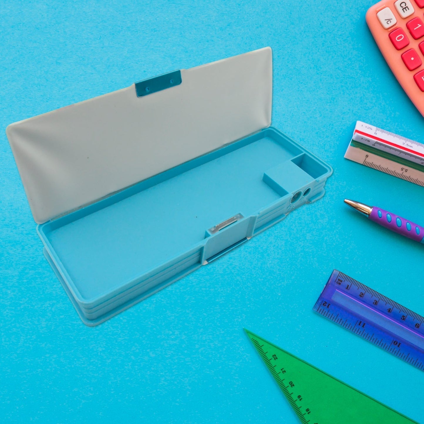 Cartoon Multi-functional Geometry Box with Calculator & Double Sharpener signaturekarts