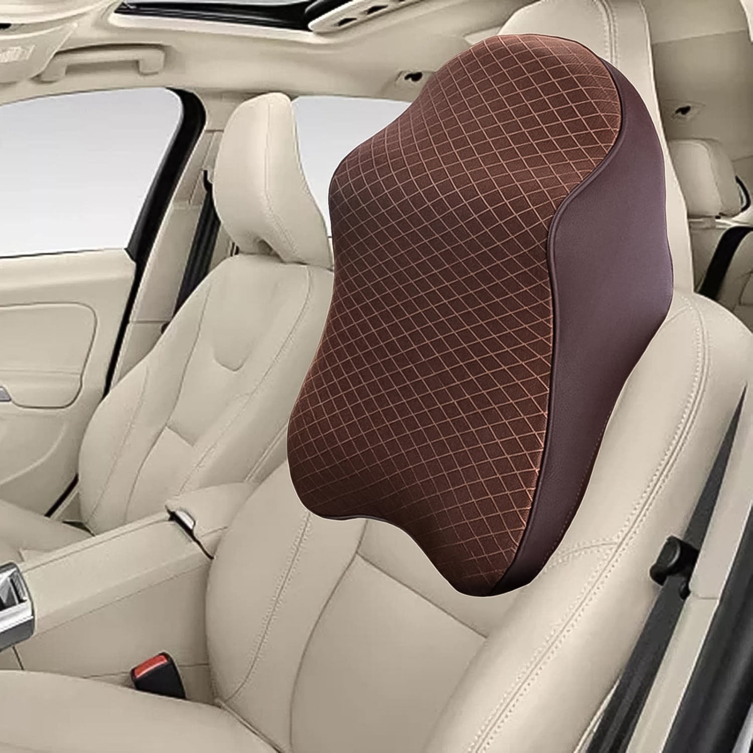 Say Goodbye to Neck Pain: Memory Foam Car Neck Pillow for Drivers (1 Pc, Mix Color) signaturekarts