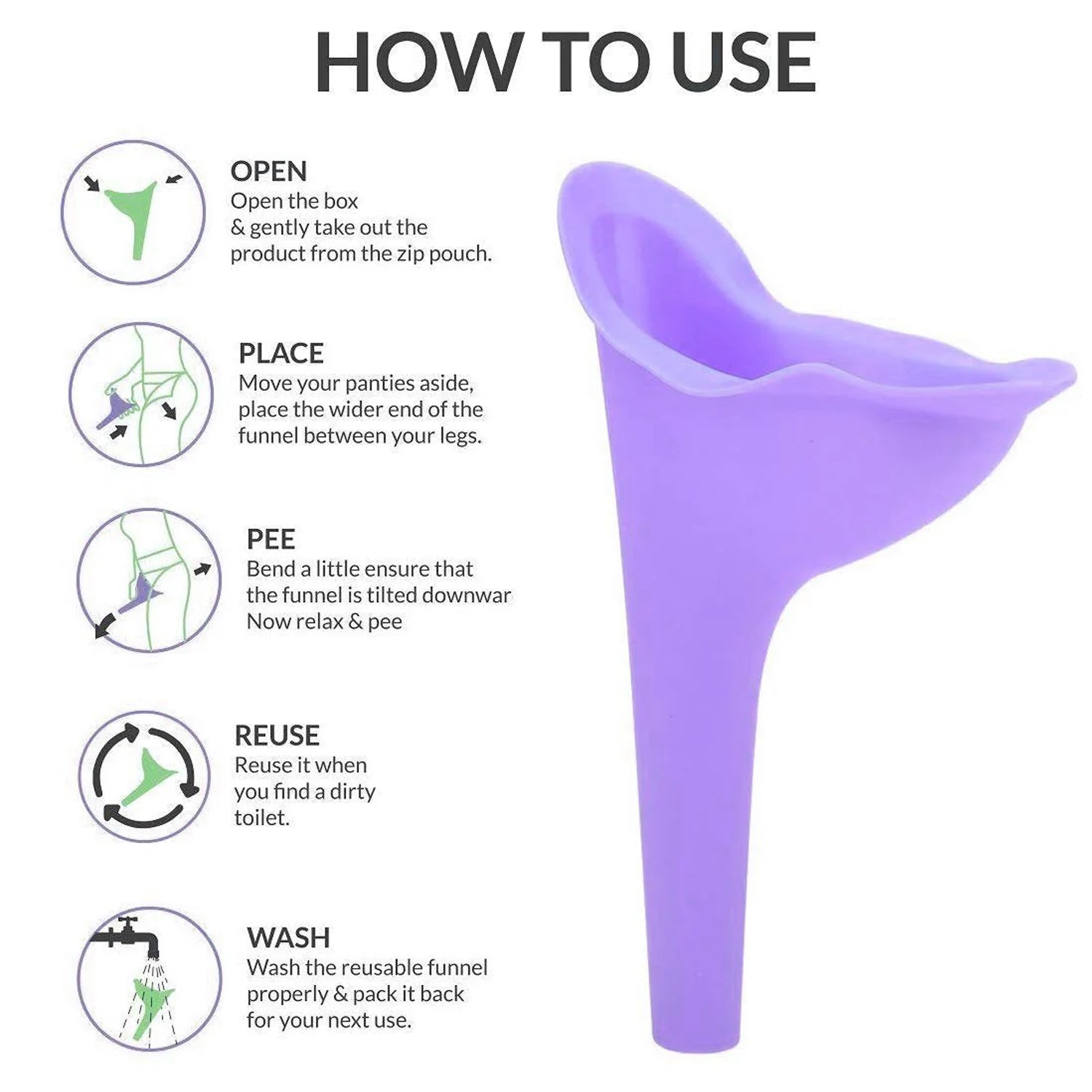 Stand And Pee Reusable Portable Urinal Funnel For Women Signature Kart
