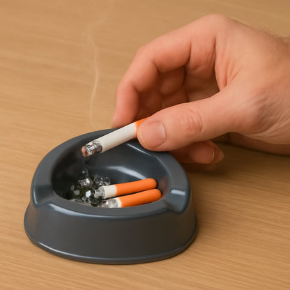 Oblivion Durable Plastic Ashtray Wide Bowl and Triple Cigarette Holder Slots (1 pc) Signature Kart