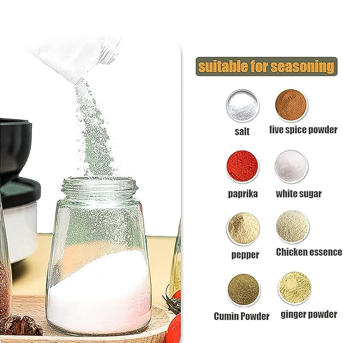 Glass Salt Dispenser for Cooking with 0.5g Precision (1 Pc) signaturekarts