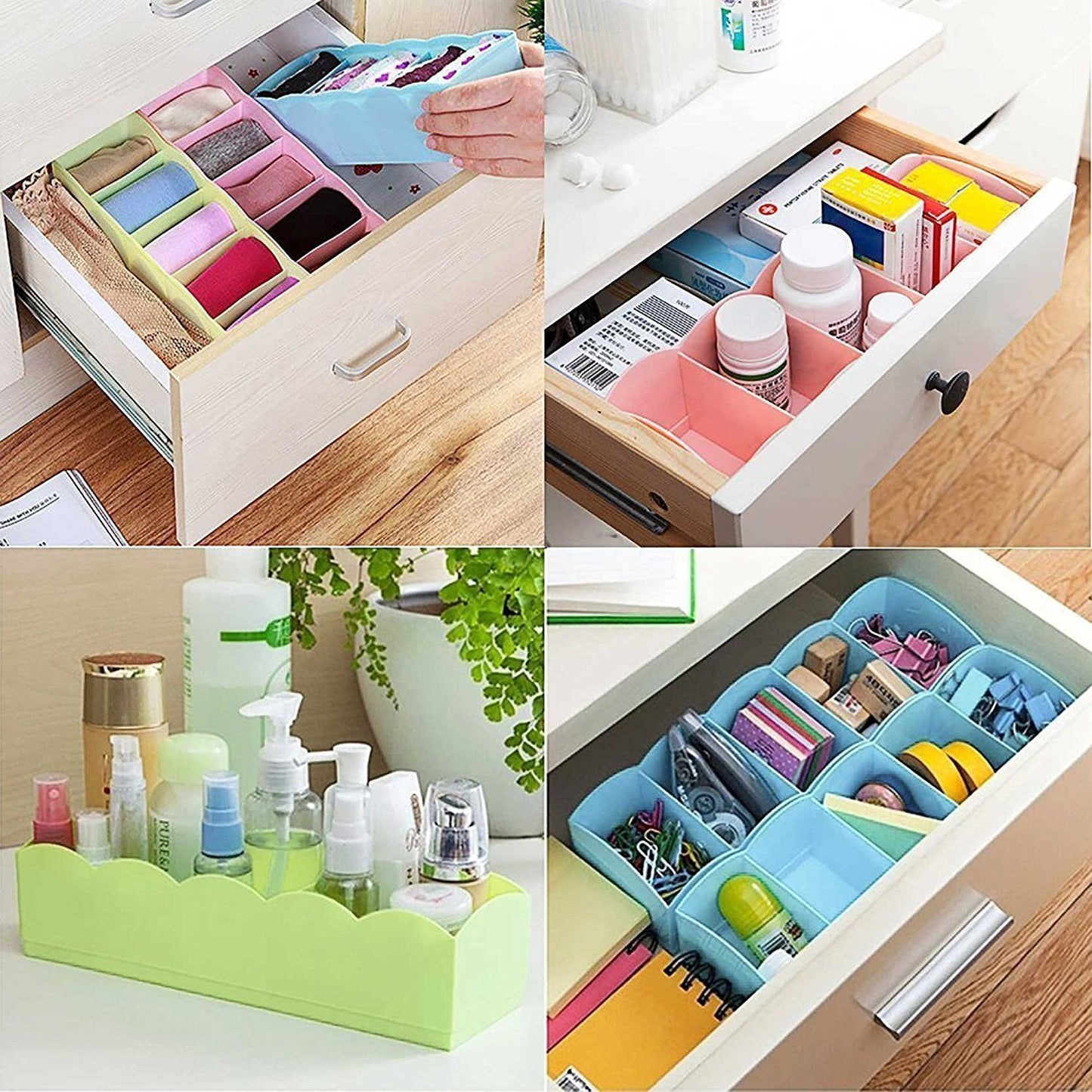 Desktop Storage Organizer Box Set - 5 Grid Compartments (4-Piece) signaturekarts
