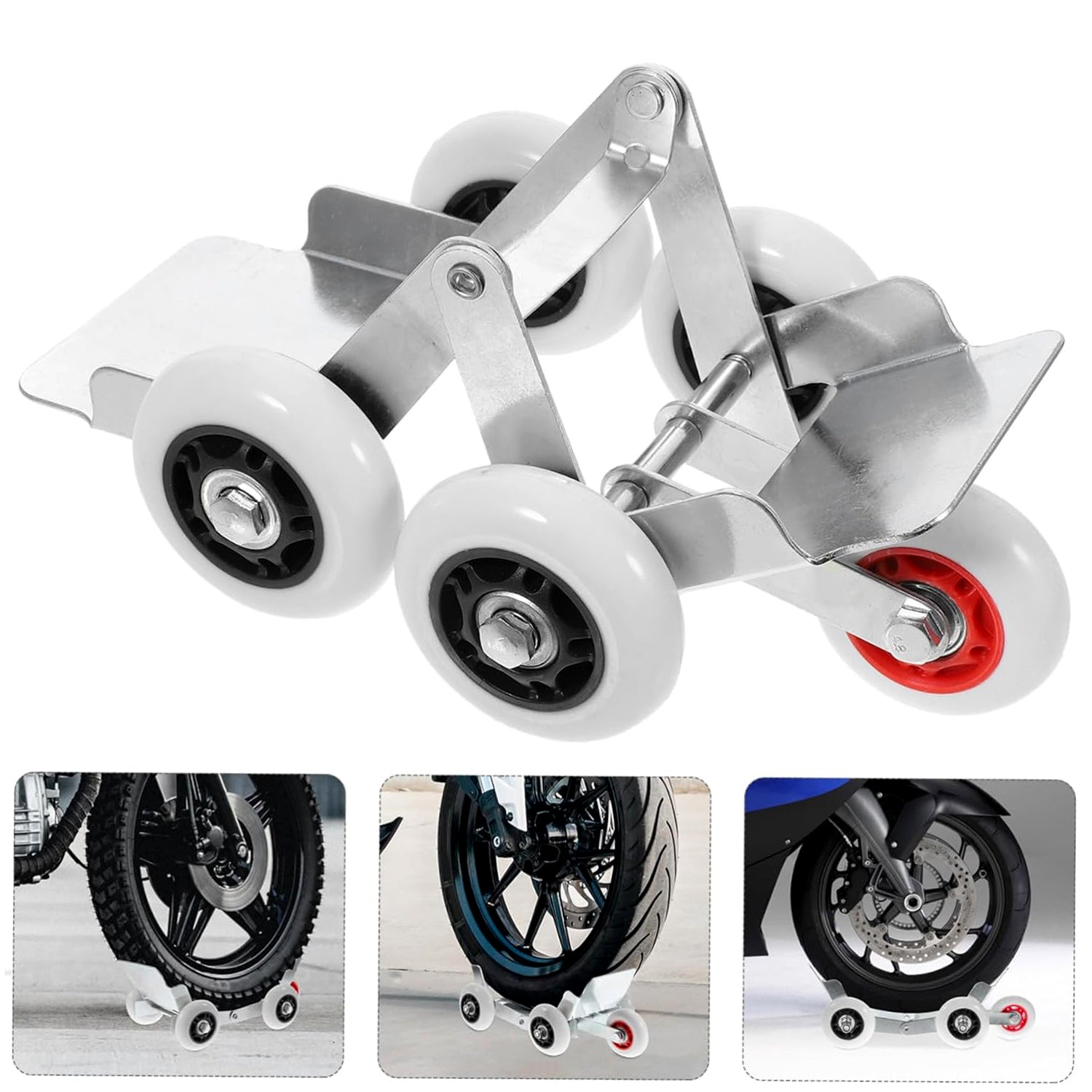 Heavy-Duty Motorcycle Front Wheel Parking Roller Stand (1 Pc) Signature Kart