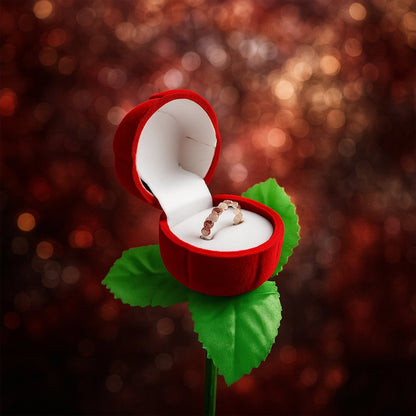 Artificial Rose Flower Shaped Jewelry Ring Box (1 Pc) Signature Kart