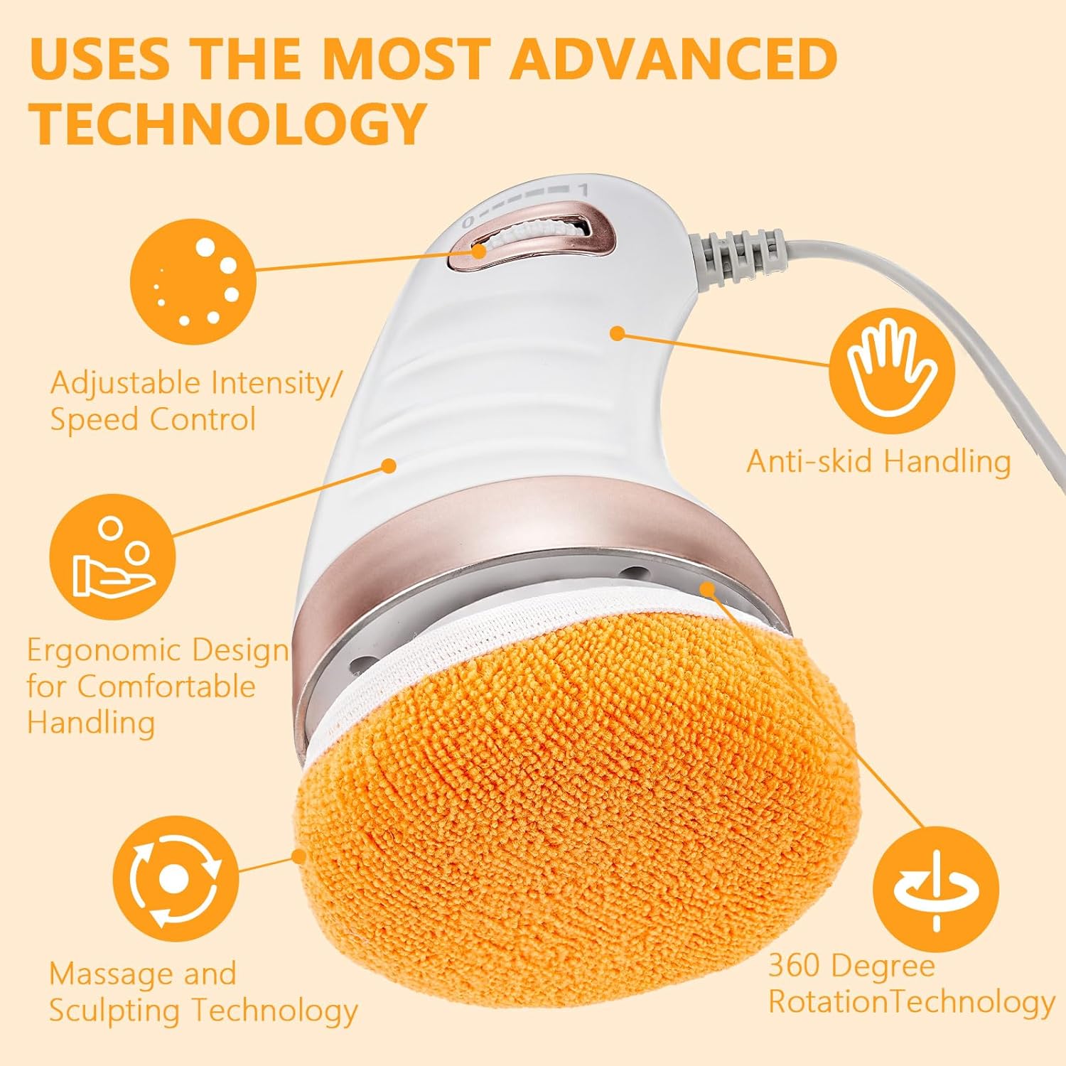 Body Sculpting Massager with 3 Pads – Adjustable Speed Handheld Body Massager signaturekarts