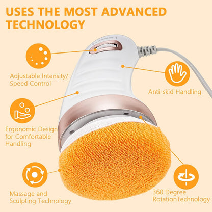 Body Sculpting Massager with 3 Pads – Adjustable Speed Handheld Body Massager signaturekarts