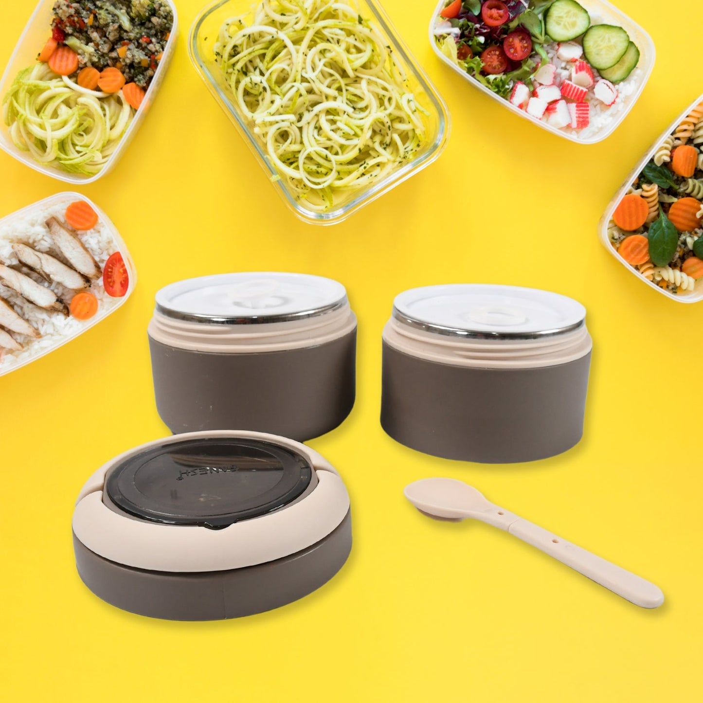 Ganesh Stack 2-Layer Stainless Steel Leak-Proof Lunch Box for Office, School, Picnic signaturekarts