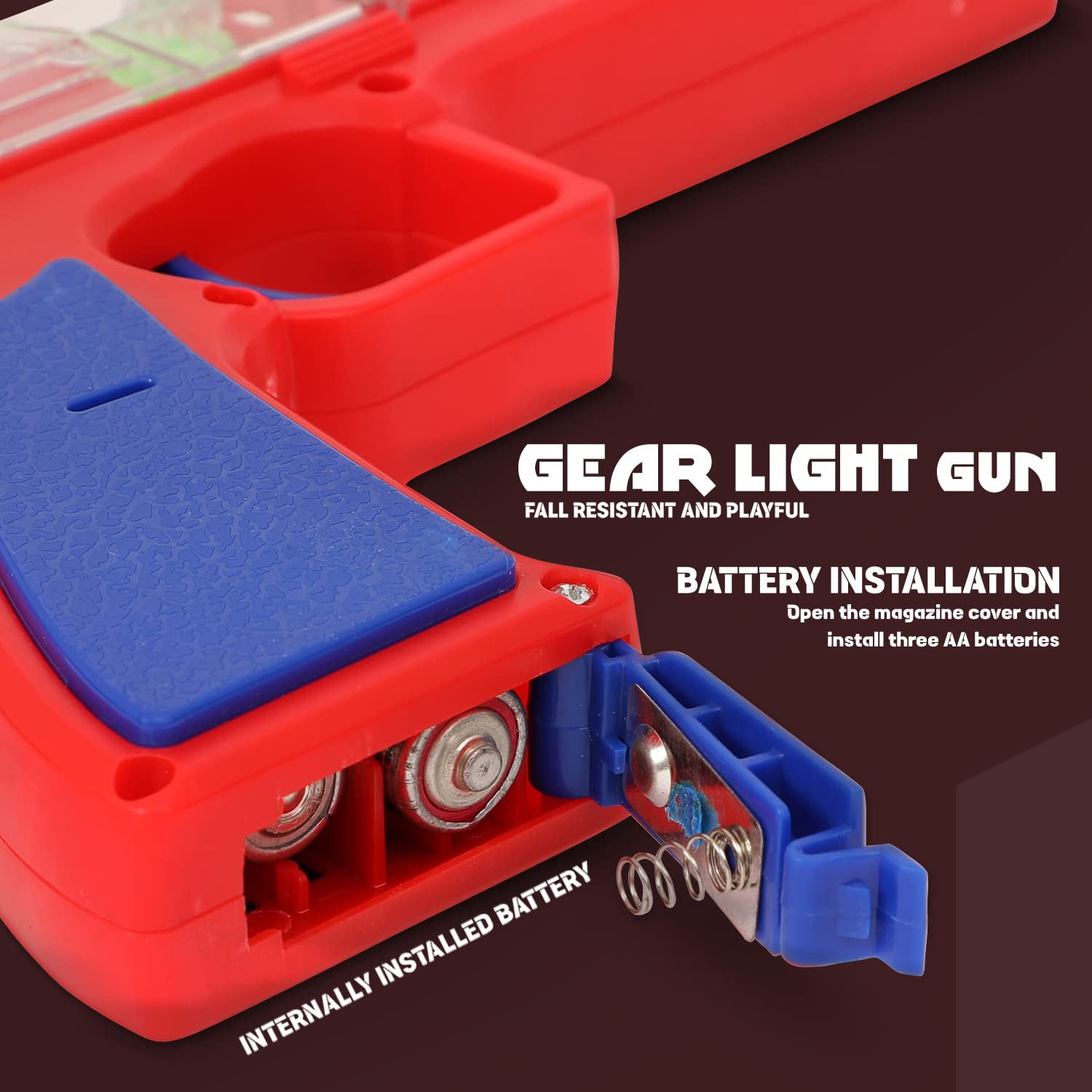 Plastic Gear Simulation Laser Toy Gun – 3D Lights, Music & Rotating (1 Pc, 3+ Years) signaturekarts