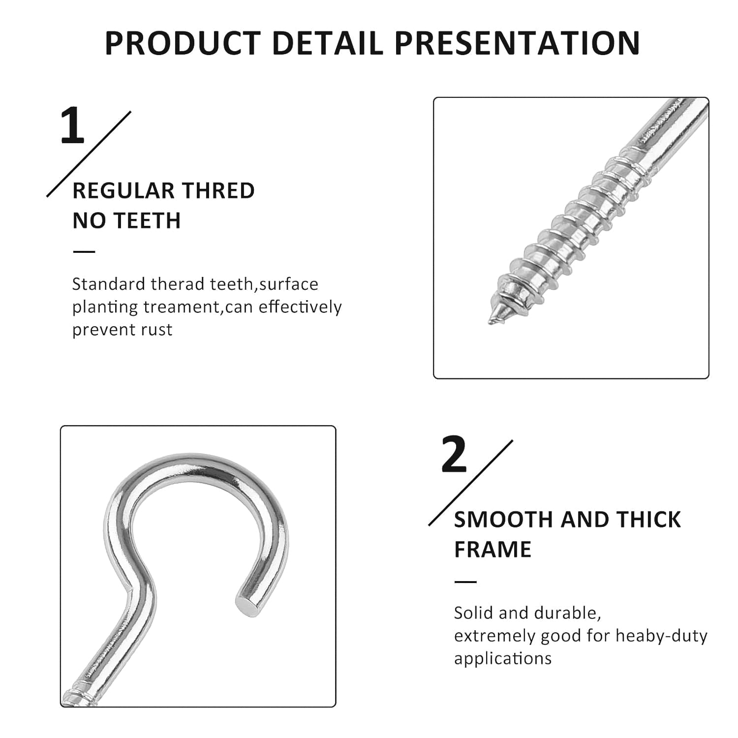 Eye Hooks Screw in Heavy Duty, Stainless Steel Eye Bolts Screw (7 Pc Set) Signature kart