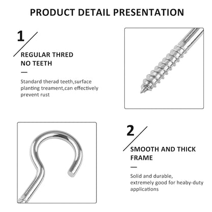Eye Hooks Screw in Heavy Duty, Stainless Steel Eye Bolts Screw (7 Pc Set) Signature kart