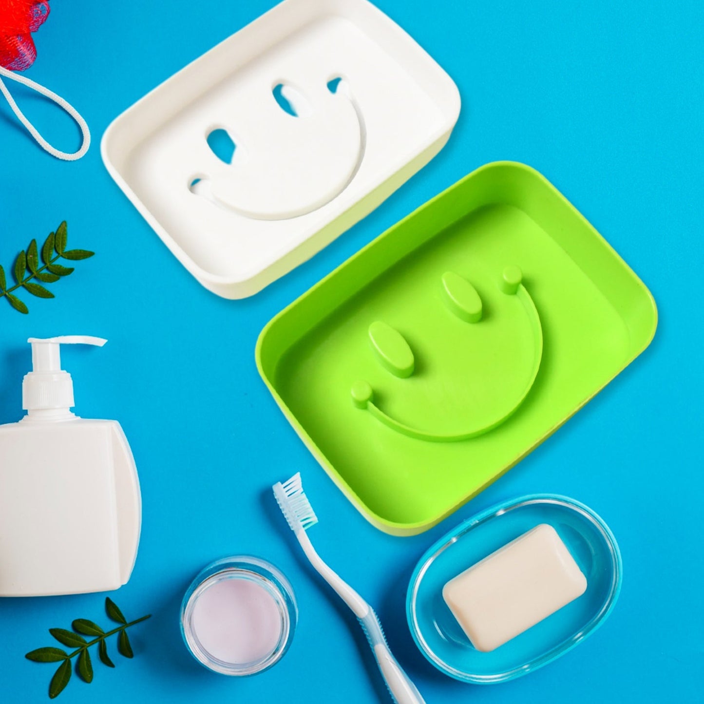Portable Travel Soap Dish Box – Cute Cartoon Smile Face Draining Container Signature Kart