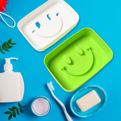 Portable Travel Soap Dish Box – Cute Cartoon Smile Face Draining Container Signature Kart