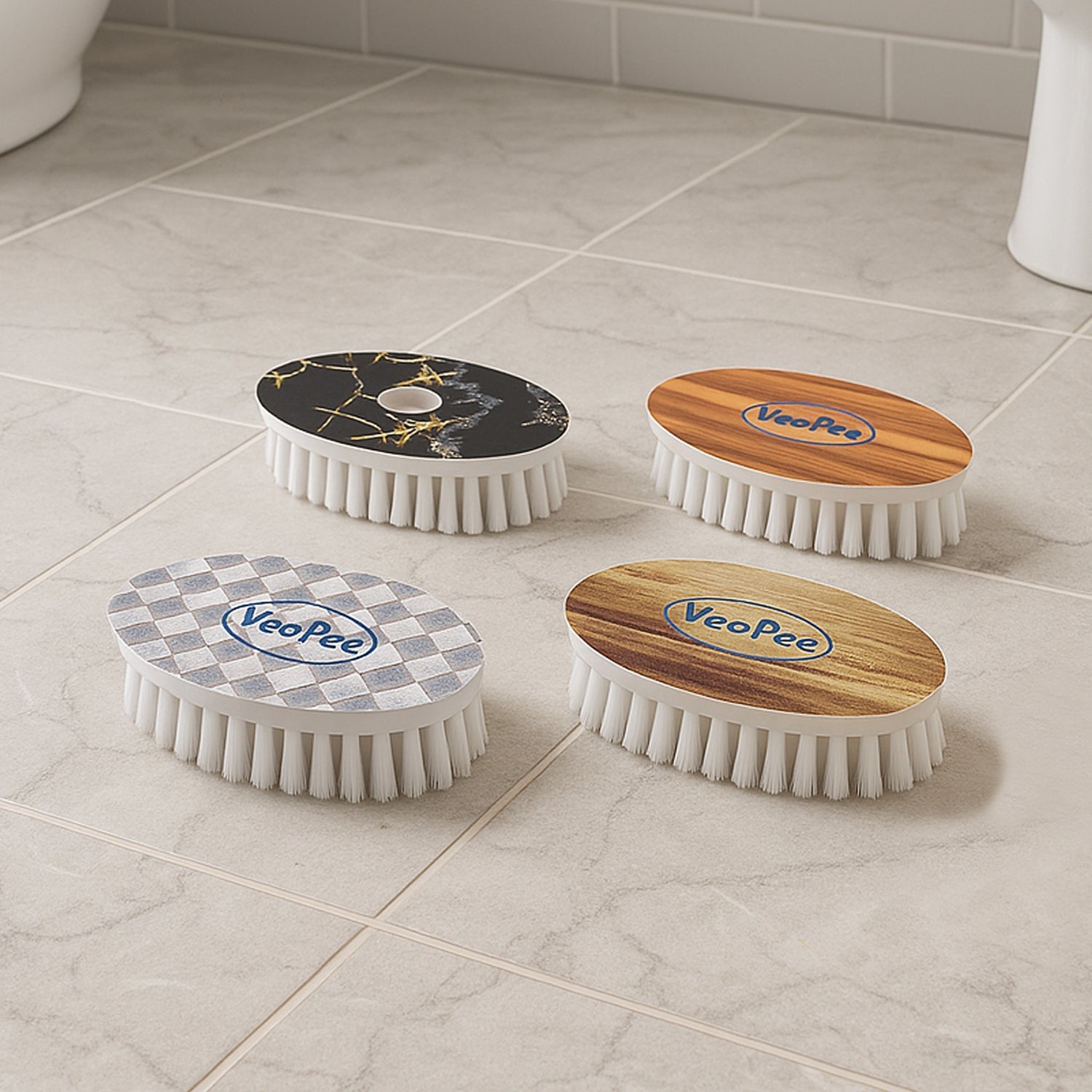 VeePee Oval Cloth Washing Brush Set (4 Pc) Signature Kart