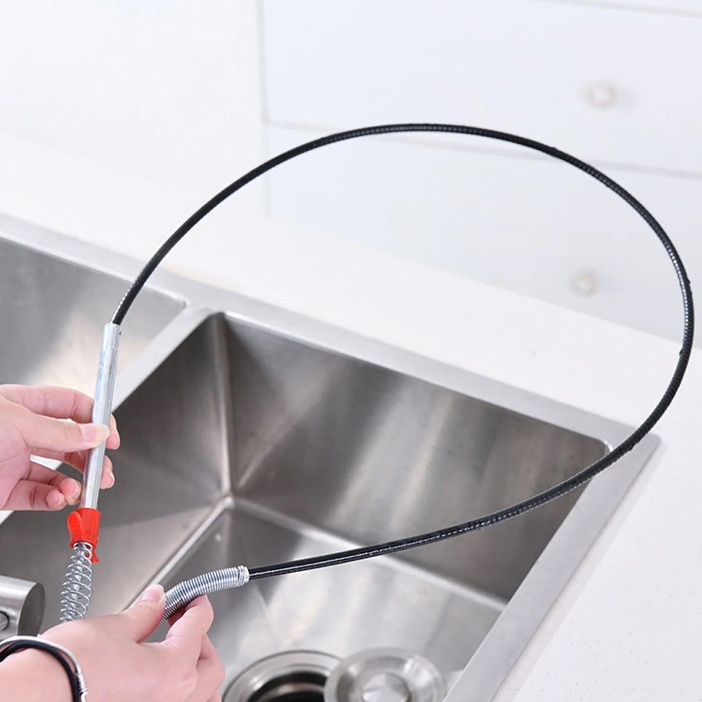 Flexible Spring Drain Cleaning Tool with Hand Grip (1 Pc / 298 Cm) The Morsignaturekarts