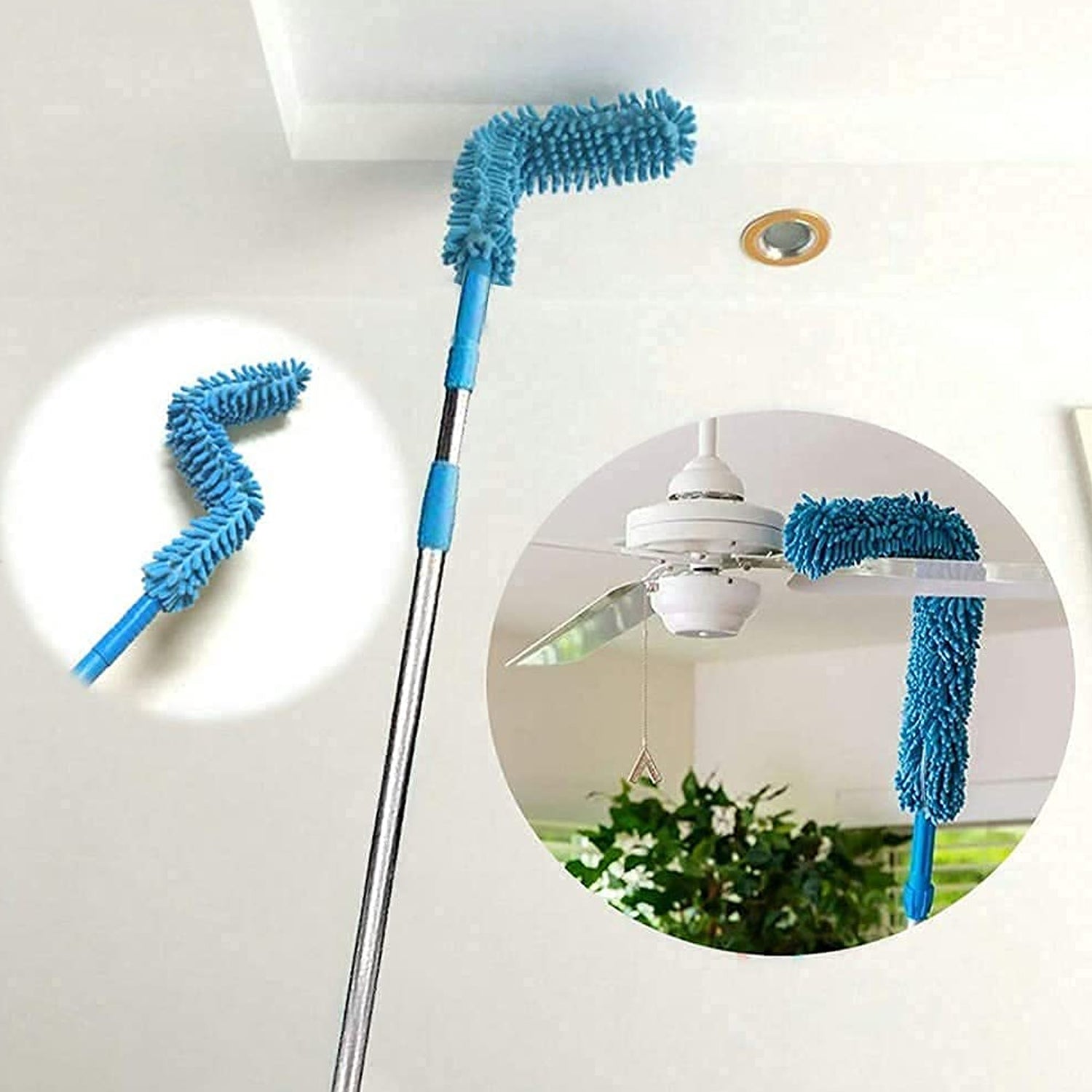 Adjustable Long Handle Microfiber Dust Brush – Foldable Ceiling & Appliance Cleaner signaturekarts