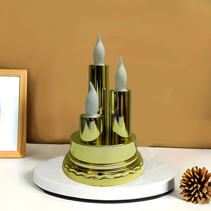 LED Flameless Candle Lamp with Triple Candle Design (1 Pc) signaturekarts
