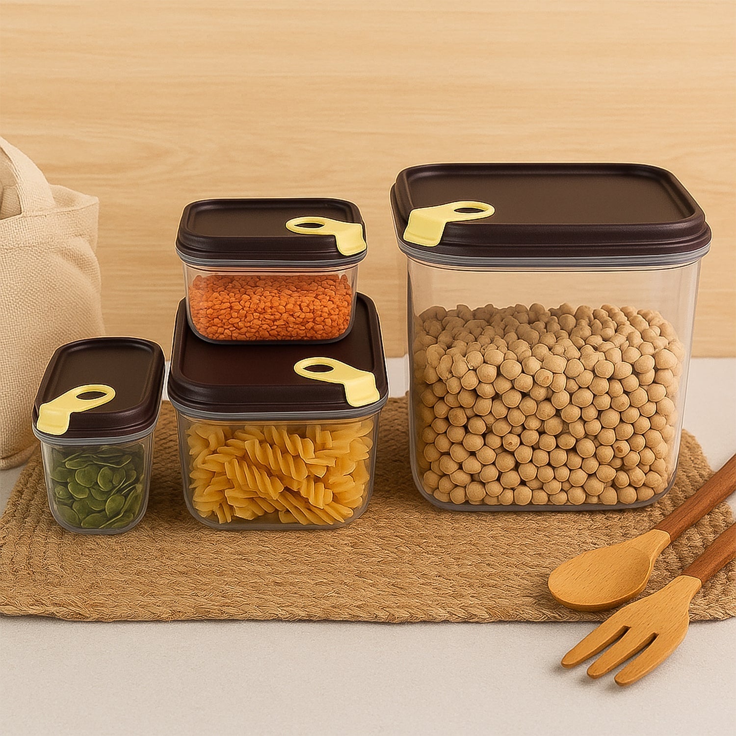 Ritu Push 'N' Lock Airtight Food Storage Container Set (4 Pc) Signature Kart