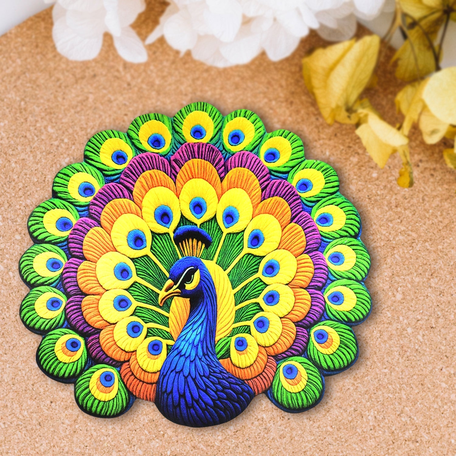 Peacock Design Anti-Slip Floor Mat - (1 Pc) signaturekarts