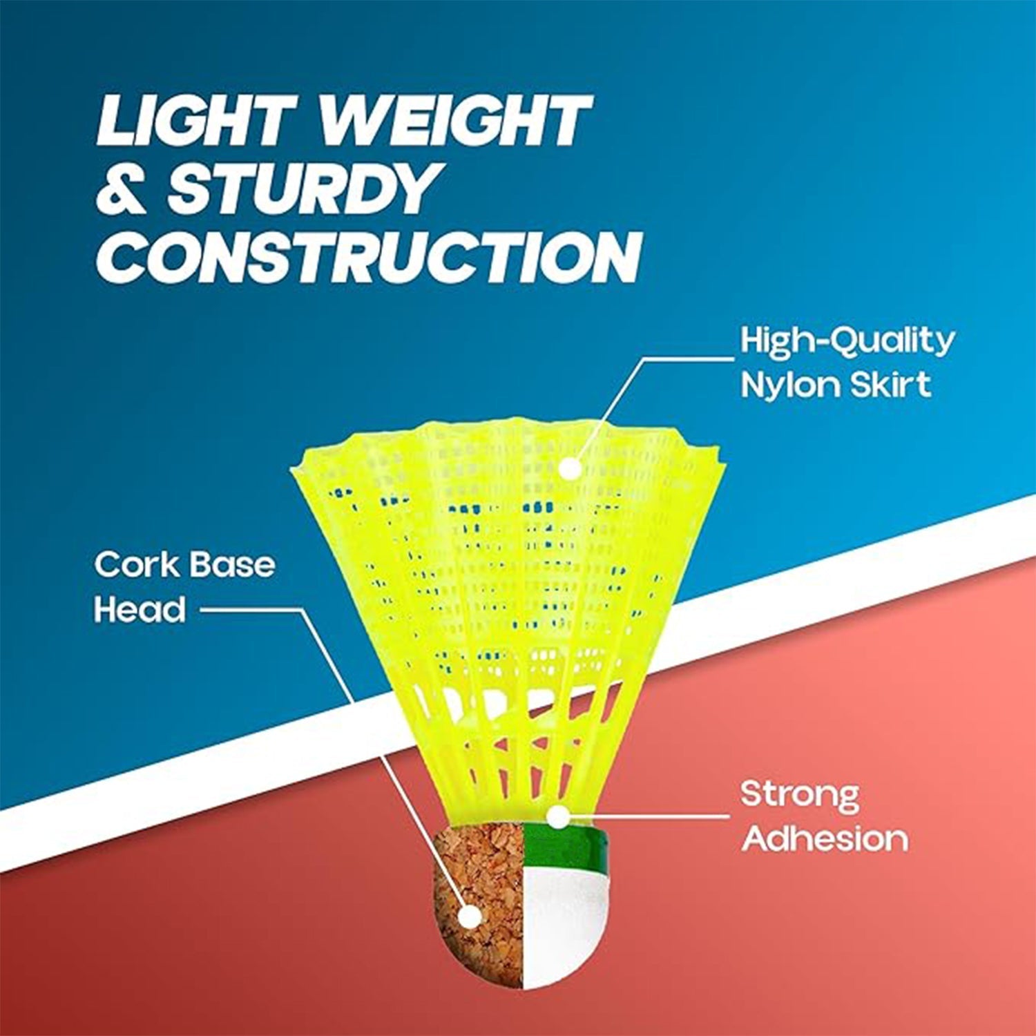Knx Durable Plastic Shuttlecock (6 Pcs Set) Signature kart
