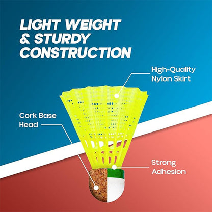 Knx Durable Plastic Shuttlecock (6 Pcs Set) Signature kart