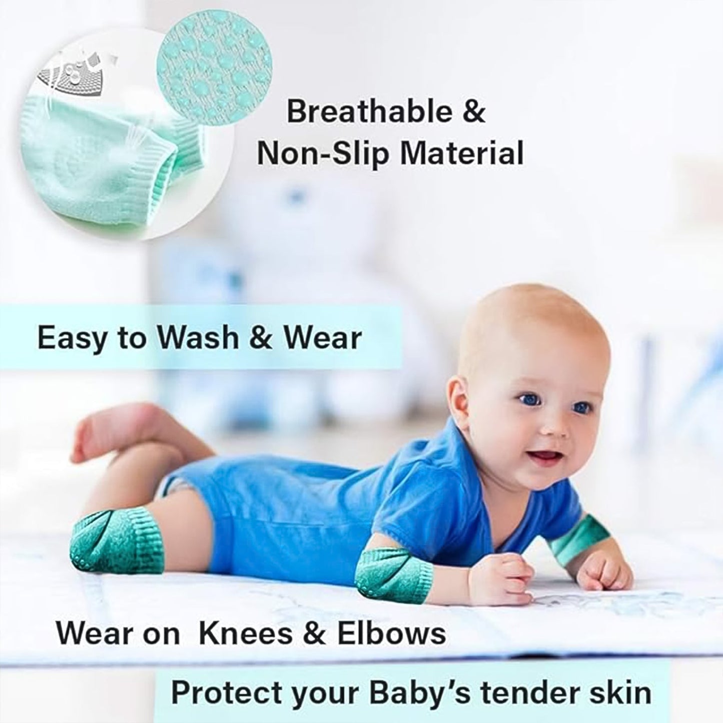 Mint Green Toddler Wool Knit Leg Warmer (Knee Guard) Signature Kart