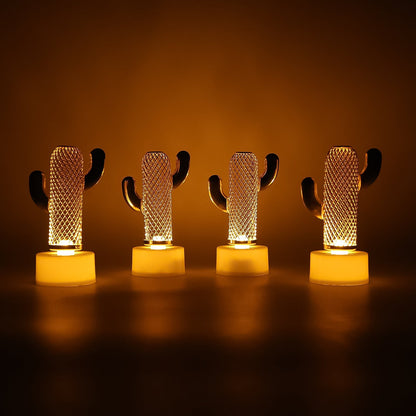 Decorative Cactus Shaped Flameless LED Candles (4 Pc) signaturekarts