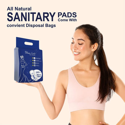 Beautiful Basics Blue Lady Long Pads With Wides Wings Sanitary Pads – 280 mm, 40-Pack signaturekarts