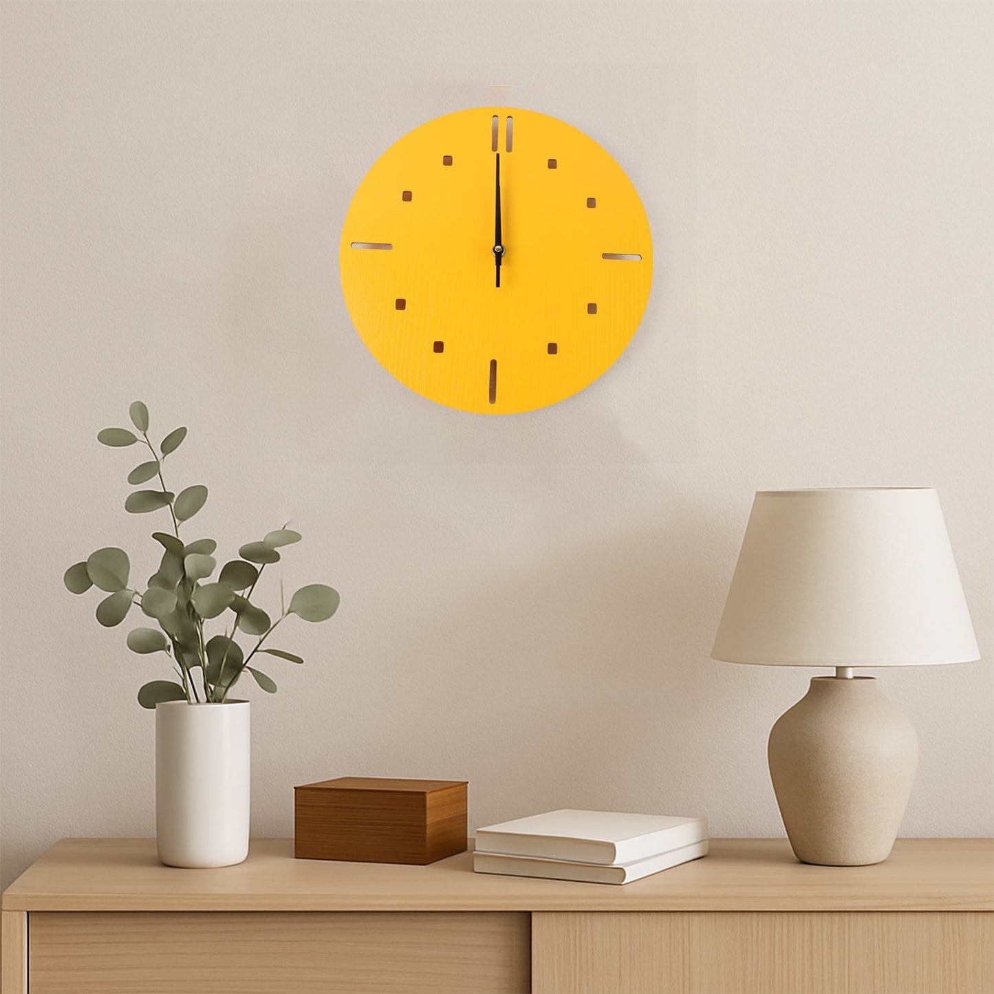 Modern Round Wall Clock Stylish and Silent Non-Ticking Decorative Timepiece (1 Pc) Signature Kart