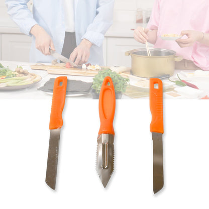 3in1 Multipurpose Stainless Steel Classic Kitchen Knife Set of 3 signaturekarts