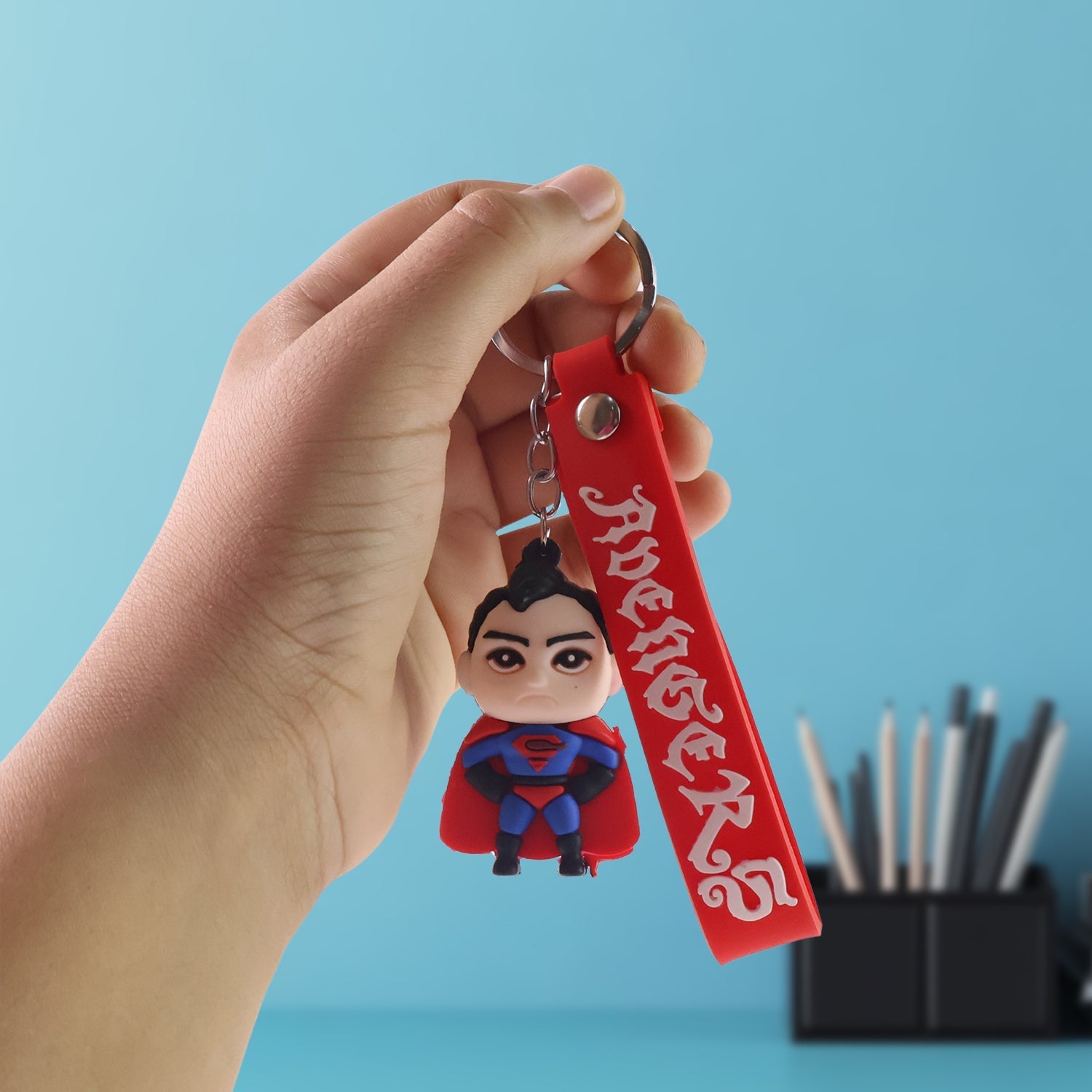Cute Cartoon Silicone 3D Key Chain with Metal Hook & Strap (Pack of 1) Signaturekarts