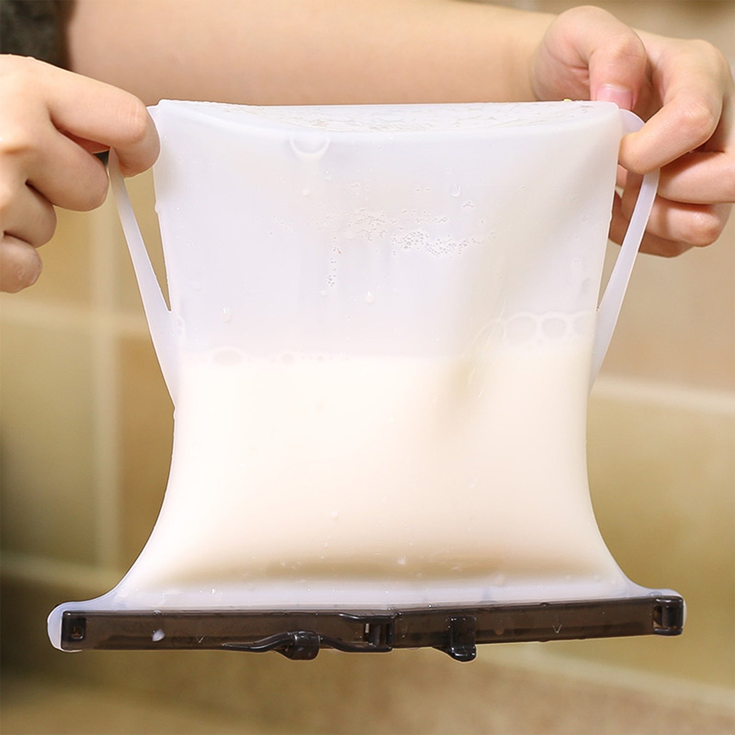 Reusable Silicone Food Storage Bag Leakproof Flat Bottom Freezer 1 Pc signaturekarts