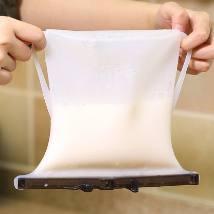 Reusable Silicone Food Storage Bag Leakproof Flat Bottom Freezer 1 Pc signaturekarts