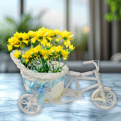 Plastic Cycle Flower vases for Home decor; Bicycle Flower Pot Stand Signature kart
