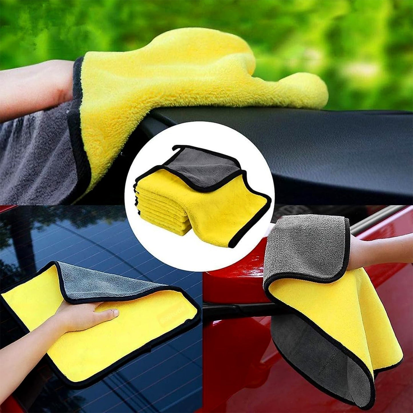 Premium Microfiber Cleaning Cloth, Towel (40x30 cm / 1 Pc) signaturekarts