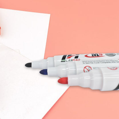 Whiteboard Marker Set (Blue, Black, Red) with Board Duster - Pack of 4 Signature kart