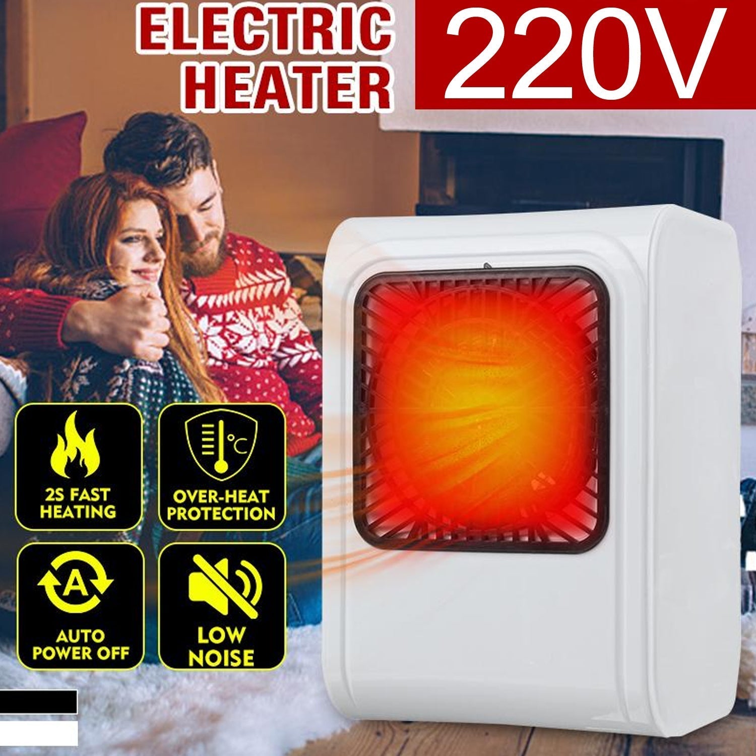 Room Heater 220V Brown Box Heater with Plug for Office & Bedroom Use signaturekarts