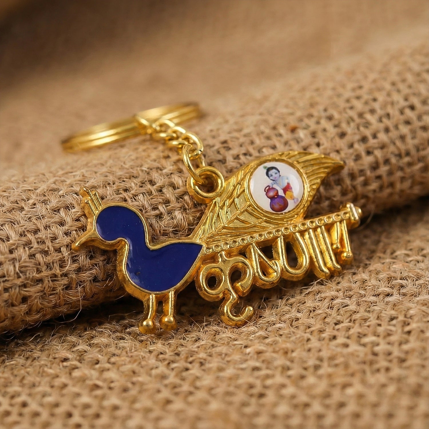 Premium Krishna-Themed Decorative Metal Keychain The Morsignaturekarts