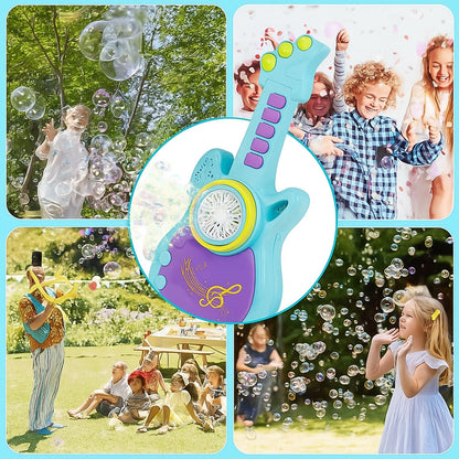 Electric Automatic Guitar-Shaped Bubble Machine set signaturekarts