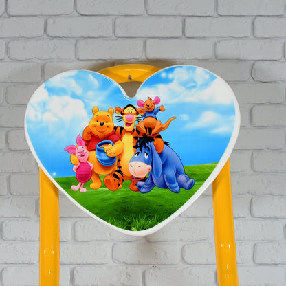 Heart Shape Cartoon Printed Foldable Kids Chair for Playrooms & Camping (1 Pc) signaturekarts