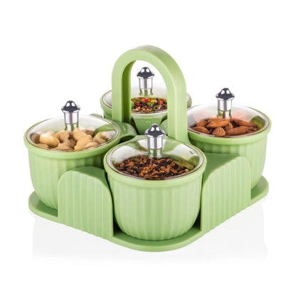 Multipurpose Plastic Storage Container Set: Kitchen Jars, Spices, Cookies signaturekarts