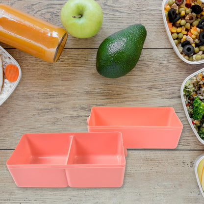 Plastic 2 Layer Leak Proof 3 Compartment Lunch Box for Office  (1 Pc) Signaturekarts
